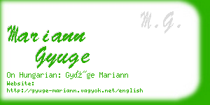 mariann gyuge business card